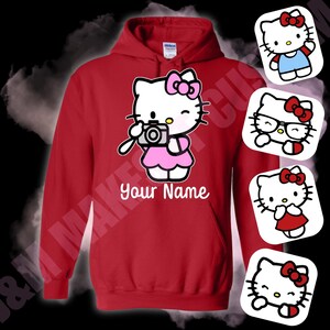 Personalized Helllo Kitty Hoodie | Custom Name Hoodie image 7