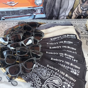 Personalized Party Bandanas: Old School Theme, Cholo/Chola Birthday Favors BANDANAS ONLY