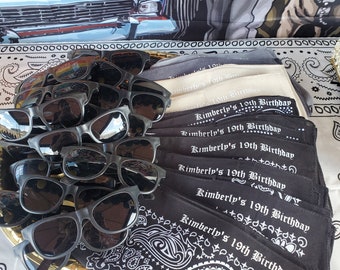 Personalized Party Bandanas: Old School Theme, Cholo/Chola Birthday Favors BANDANAS ONLY