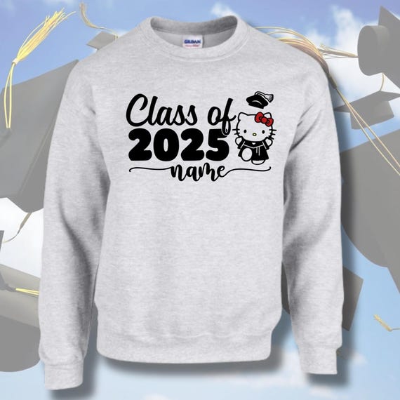 Personalized Helllo Kitty Graduation Crewneck Sweatshirt - Class of 2026