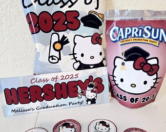 Personalized Helllo Kitty Graduation Party Favors: Class of 2026