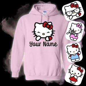 Personalized Helllo Kitty Hoodie | Custom Name Hoodie image 3