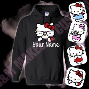 Personalized Helllo Kitty Hoodie | Custom Name Hoodie image 4