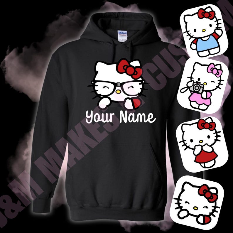 Personalized Helllo Kitty Hoodie | Custom Name Hoodie image 4
