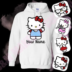 Personalized Helllo Kitty Hoodie | Custom Name Hoodie image 5