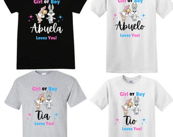 Loonney Tunes Gender Reveal Shirt: Personalized Family Matching Tees