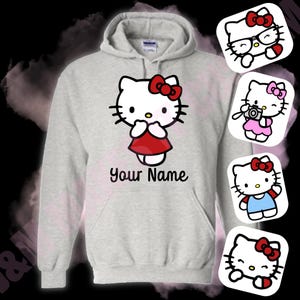 Personalized Helllo Kitty Hoodie | Custom Name Hoodie image 6