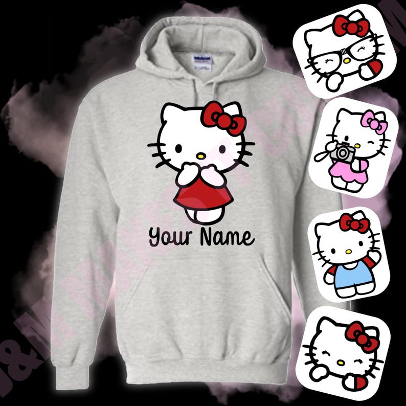 Personalized Helllo Kitty Hoodie | Custom Name Hoodie image 6