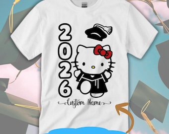 Helllo Kitty Graduation Shirt: Class of 2026 Senior Gift