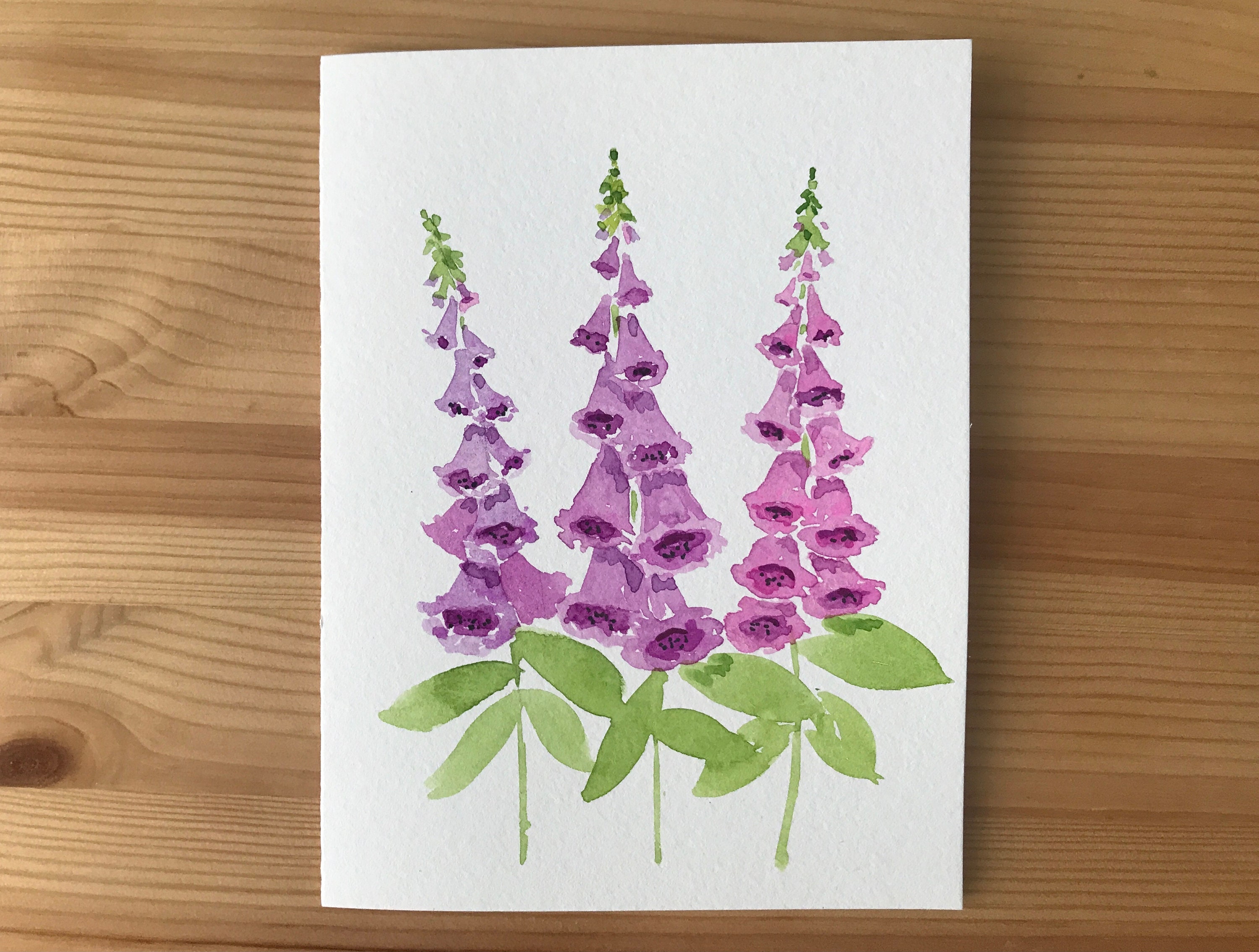 Artery8 Grußkarte „Pink Foxglove“ – 17,5x12,5 Cm, Hochwertiges Papier, Leer Innen, Mit Umschlag