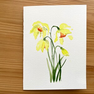 Narzisse Karte/Handgemalte Aquarell Karte/Frühlingsblumen/Blanko Grußkarte/Geburtstagskarte/Ostern Karte/Muttertagskarte/Narzissenblumen
