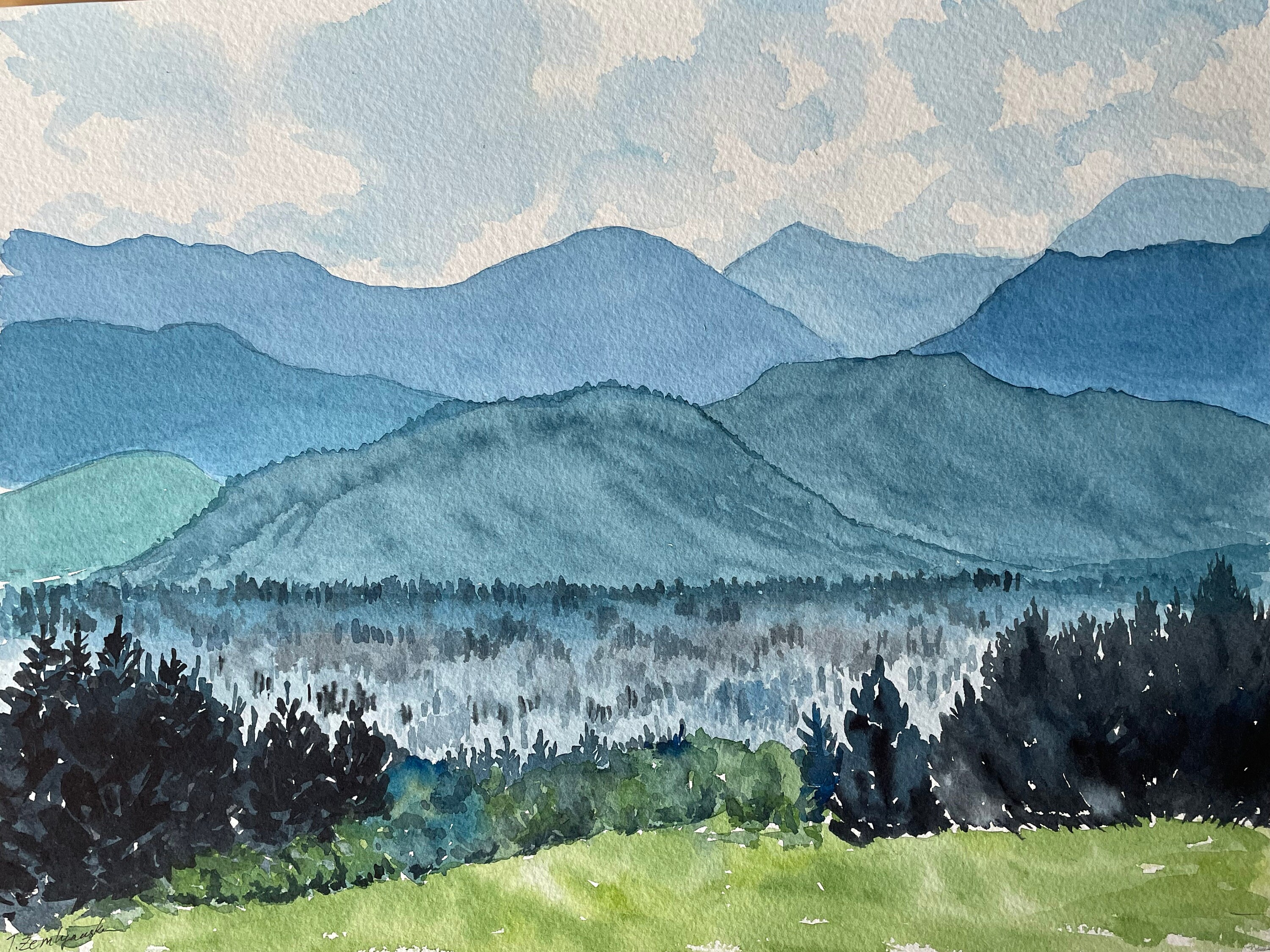 Original Watercolour Mountain Painting: British Columbia Landscape