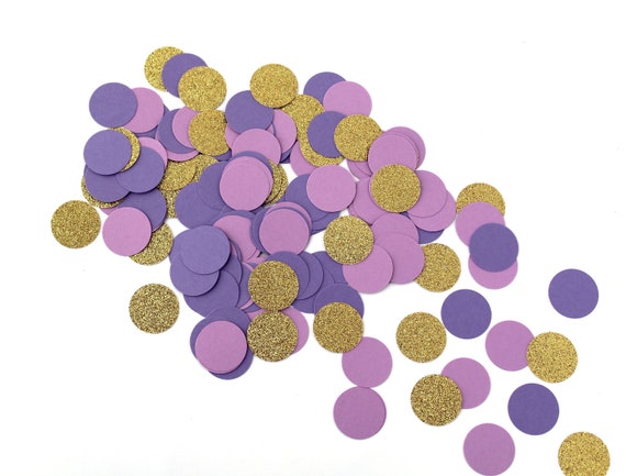 Purple Gold Confetti Purple And Gold Party Decorations Etsy