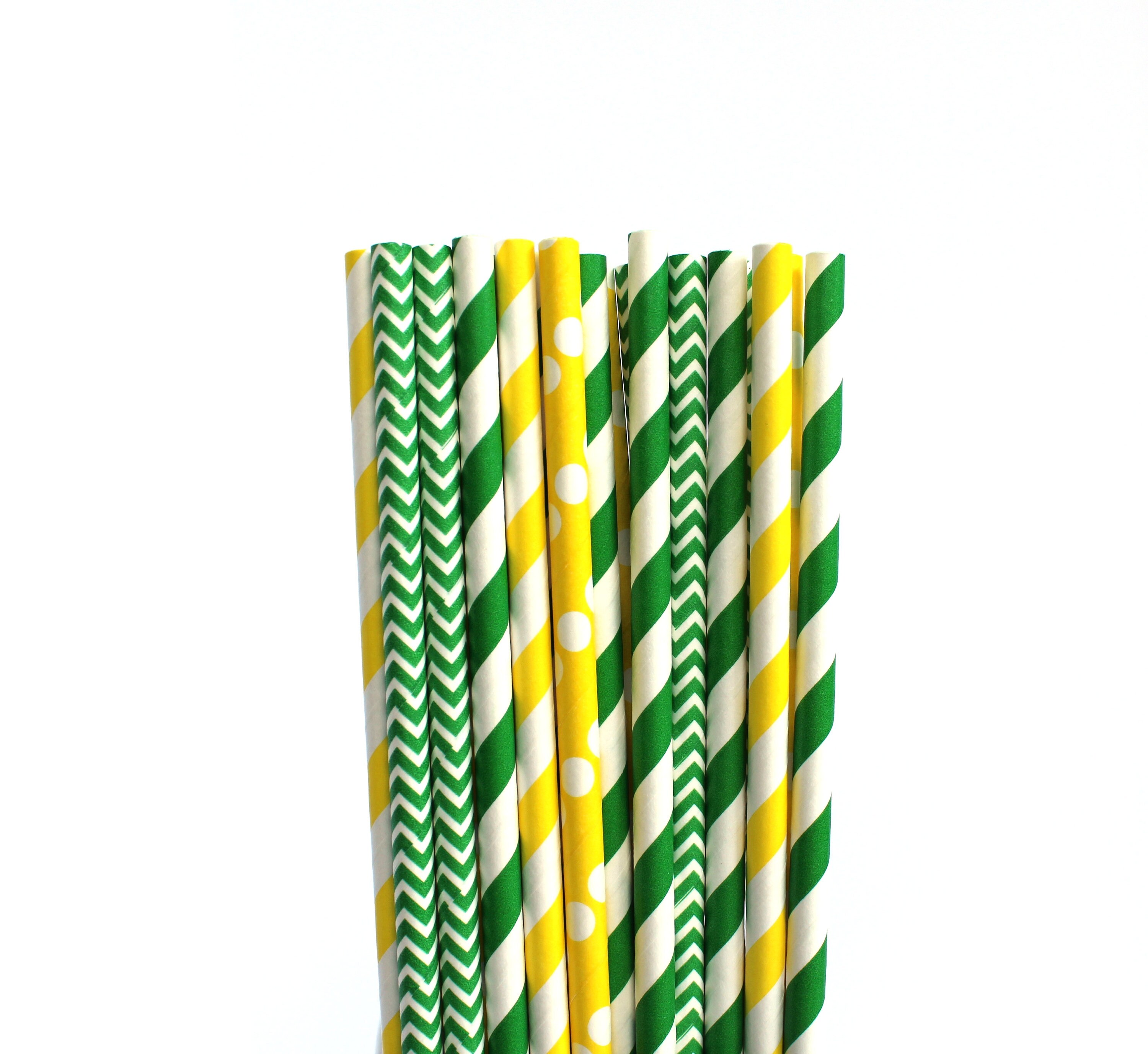Green & Yellow Paper Straws John Deere inspired Party Etsy