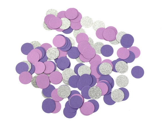 Purple Silver Confetti Purple And Silver Party Decorations Etsy
