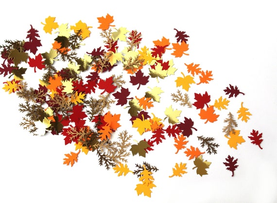 Fall Confetti Fall Leaf Confetti Fall Party Decorations Etsy