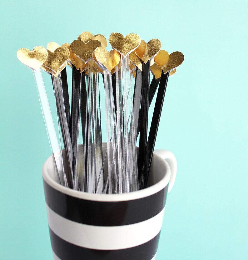 Gold Swizzle Sticks Gold Cocktail Stirrers Gold Drink Etsy