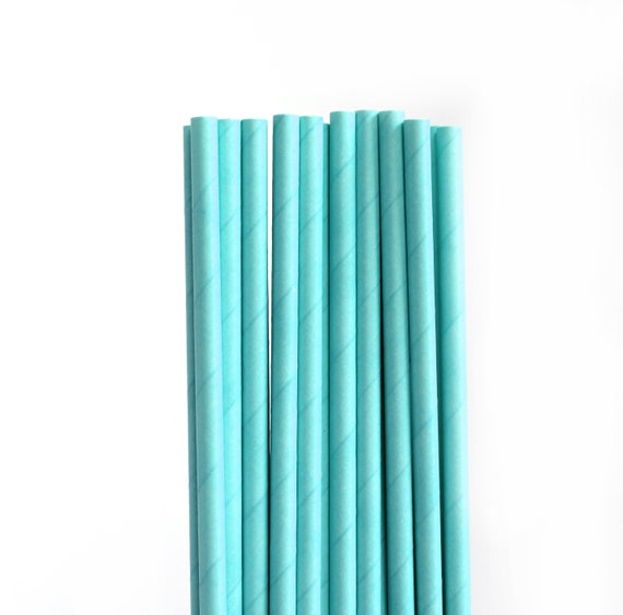 Light Blue Paper Straws Light Blue Baby Shower Decorations Etsy