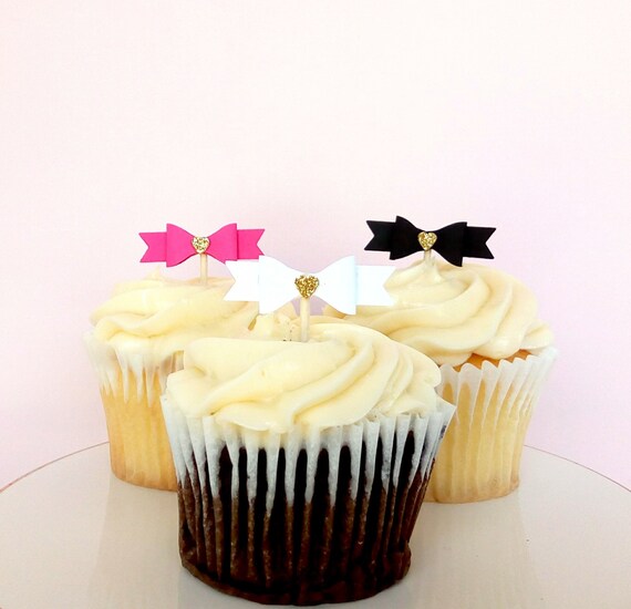 Kate Spade Inspired Mini Bow Cupcake Toppers Kate Spade Etsy