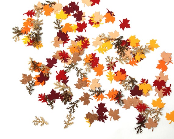 Fall Confetti Fall Leaf Confetti Fall Party Decorations Etsy