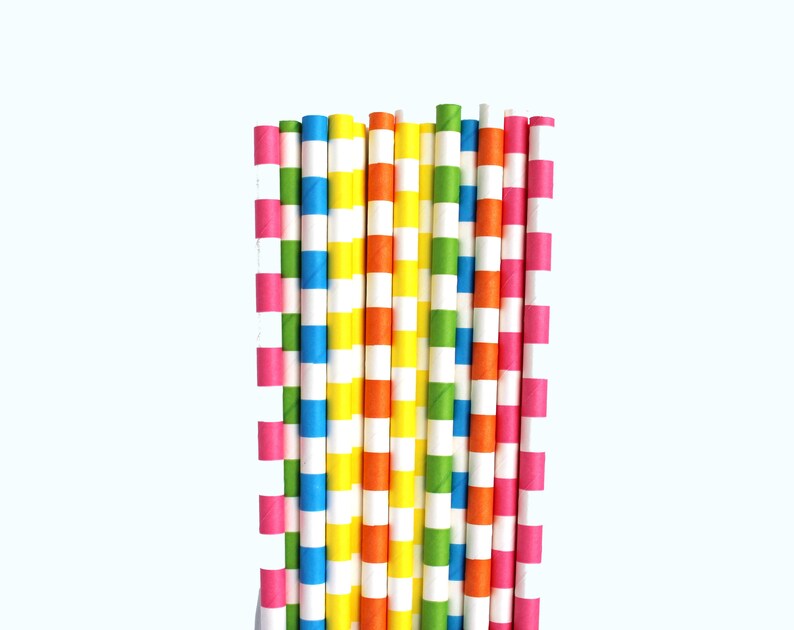 Glow Paper Straws Glow GLOWstraws103 Neon Birthday Decorations Glow Party Decorations Neon Party Decorations Glow Party Decorations