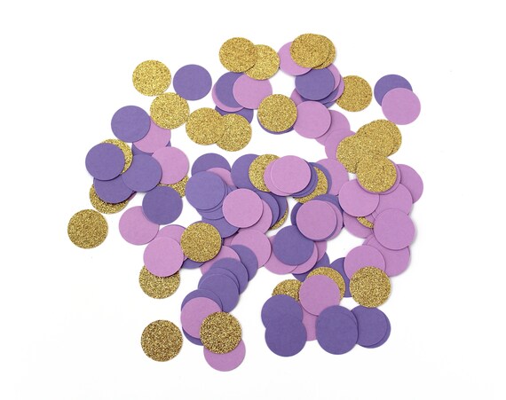 Purple Gold Confetti Purple And Gold Party Decorations Etsy