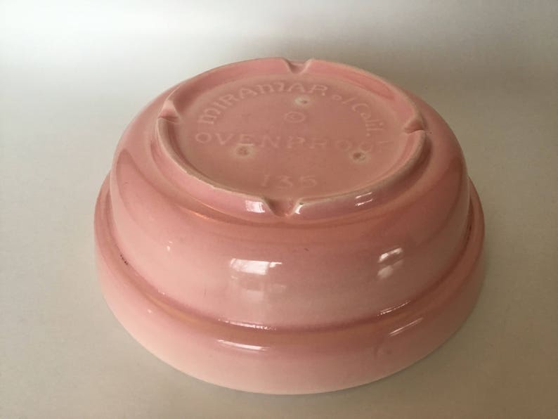 RARE Vintage 1940s-1950/'s Miramar of California Ovenproof 135 Pink Covered Casserole Bowl with Lid