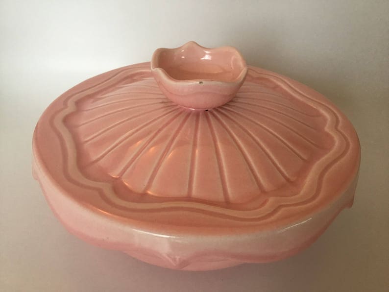 RARE Vintage 1940s-1950/'s Miramar of California Ovenproof 135 Pink Covered Casserole Bowl with Lid