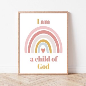 Christian| Nursery Decor| Baby | Kids| Bible Verse |Wall Art| Scripture Print| I am a Child of God| Bedroom decor |Decor