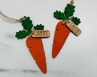 Personalized Carrot Easter Basket Tag, Easter Ornament, Carrot Tag, Kid Easter Gift, Easter Gift Tag, Easter Name Tag