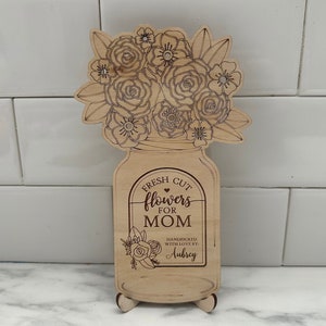 Personalized Handpicked For Mom Flower Stand / Mother's Day Gift / Mommy Flowers / Flower Holder / Flower Vase / Mothers Day Flowers Gift