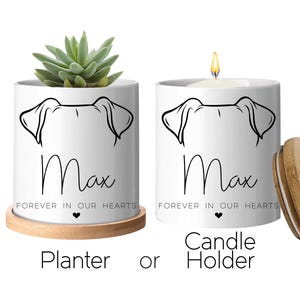 Forever in our Hearts - Planter or Candle Holder - Personalized Pet Memorial Gift Idea - Rainbow Bridge