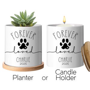 Personalized Pet Memorial Planter or Candle Holder – Forever Loved