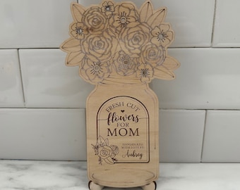 Supporto per fiori personalizzato raccolto a mano per la mamma / regalo per la festa della mamma / fiori per la mamma / portafiori / vaso di fiori / regalo di fiori per la festa della mamma