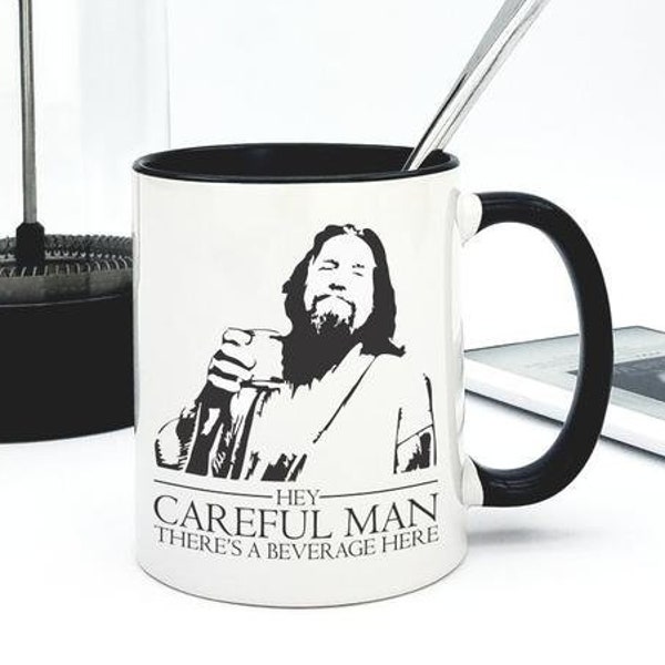 HEY, CAREFUL MAN There's A Beverage Here Mug  - Husband Gift, Cool Mens Gift, Dad Birthday, Gift for Dad Gift, Large Funny Mug, Manly Gift