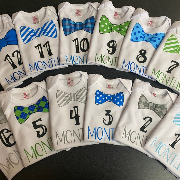 1 through 12 month Monthly Bodysuit Set - 12 Month Outfit Set, 0-12 Month, Instagram Baby, Monthly Update