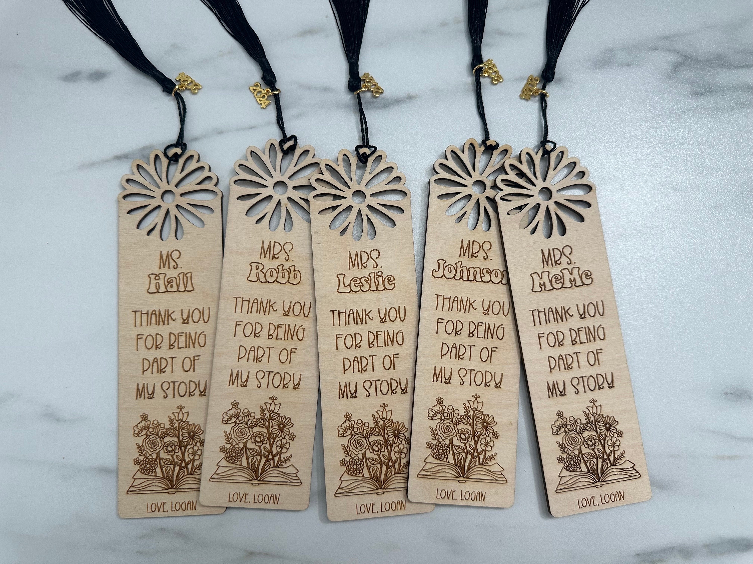 Custom Engraved Wood Teacher Bookmark With Tassel - Etsy