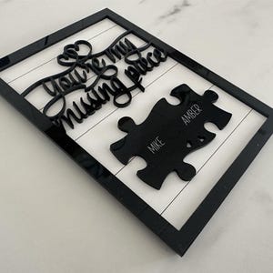 To My Wife, You're My Missing Piece - Upload Image, Gift For Couples - Personalized Interlocking Hearts Necklace