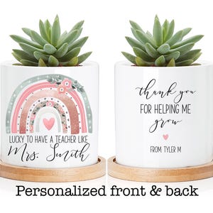 Personalized Teacher Planter – Custom Ceramic Succulent Pot