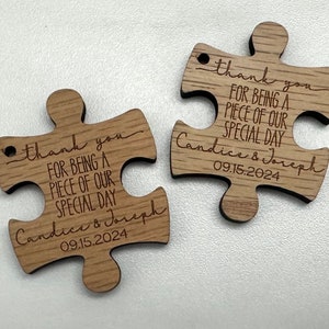Personalized Wood Puzzle Piece Favor Tags