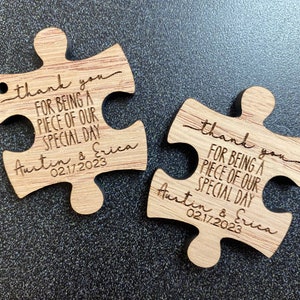 Personalized Wood Puzzle Piece Favor Tags