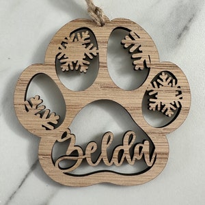 Personalized Pet Paw Ornament