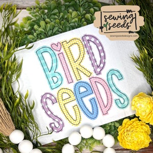 Bird Seeds APPLIQUE Font Embroidery Design ***INSTANT DOWNLOAD
