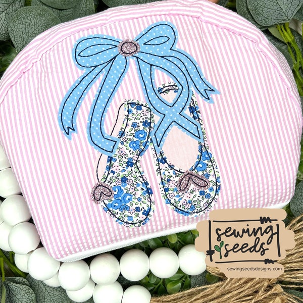 Ballerina Shoes Applique File for Embroidery Machine Instant Download