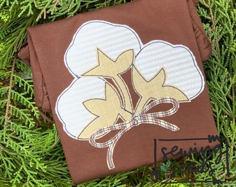 Cotton Cluster with Bow Embroidery Applique Design ***INSTANT DOWNLOAD