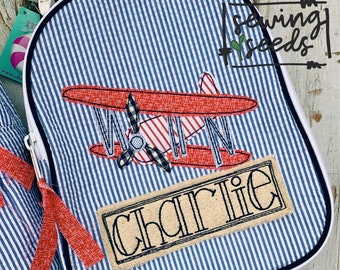 Vintage Airplane Applique Embroidery Design ***INSTANT DOWNLOAD