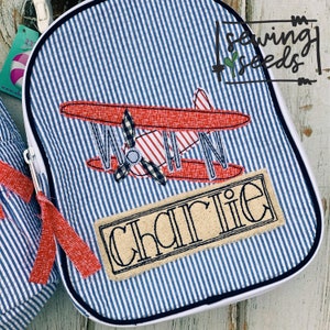 Vintage Airplane Applique Embroidery Design ***INSTANT DOWNLOAD