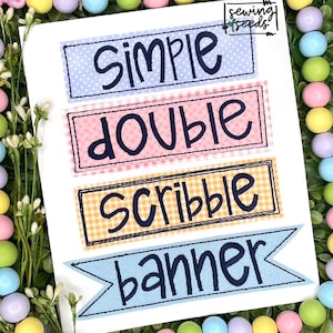 4 Style Name Tag Bundle Applique Ricamo Design *** DOWNLOAD IMMEDIATO