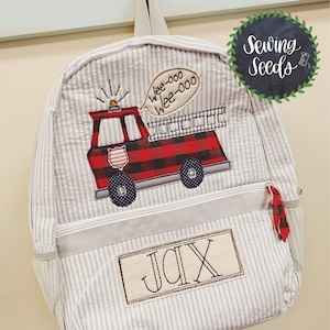 Firetruck Applique Embroidery Design ***INSTANT DOWNLOAD