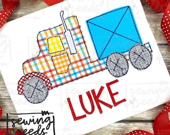 Semi Truck Design File for Embroidery Machine Instant Download